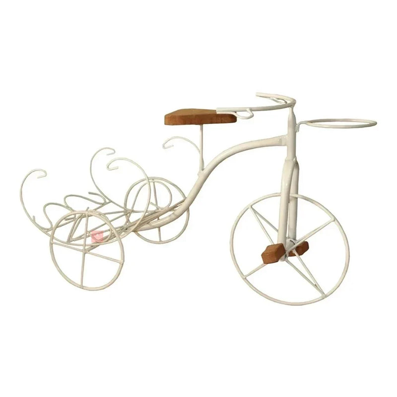 Bicicleta Decorativa de Ferro Rústica Branca