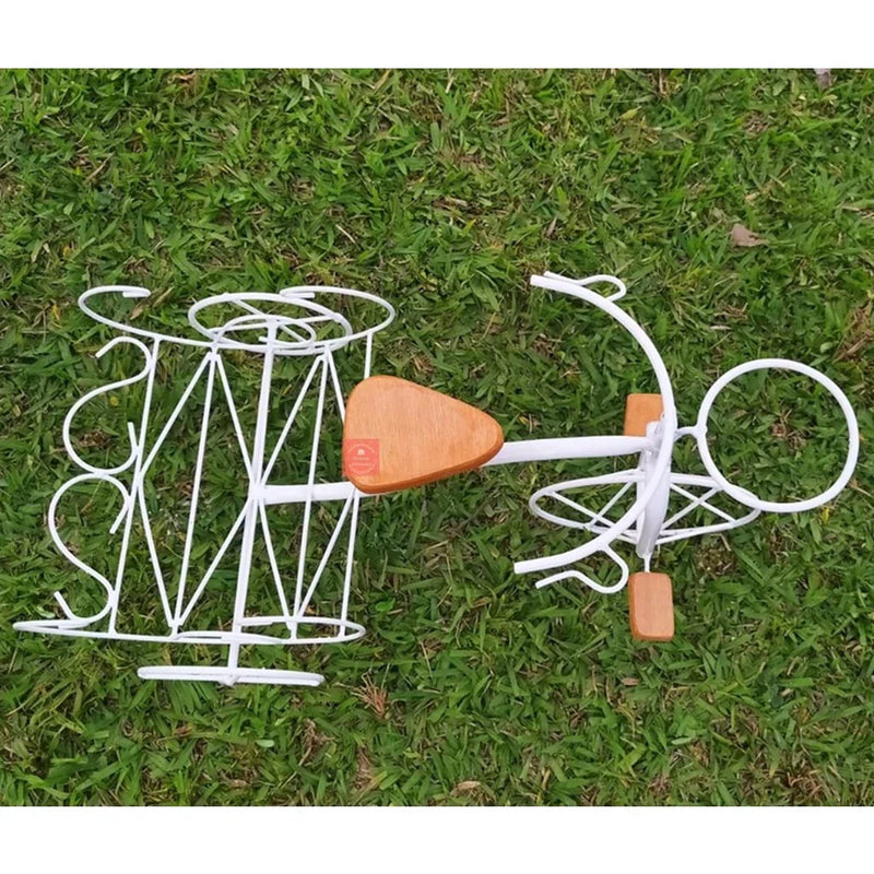 Bicicleta Decorativa de Ferro Rústica Branca