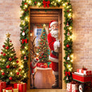 Capa de Porta Decoração de Natal para Casa Tecido Sublimado Porta C/Elástico